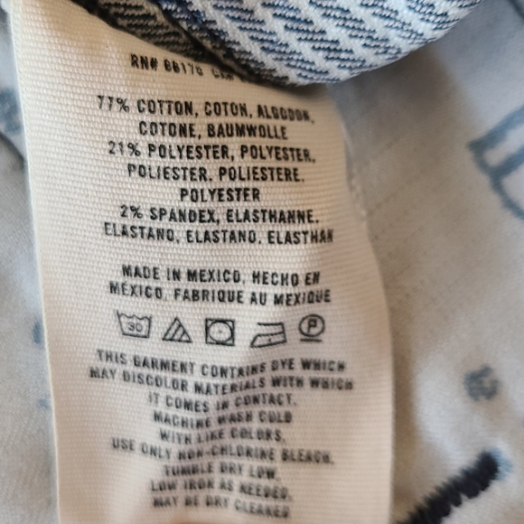 Striped and Denim Patch High-Waist Women’s Shorts - Blue - Picture 14 of 16